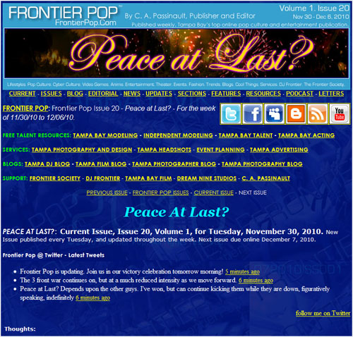 Frontier Pop issue 20: Peace at Last?